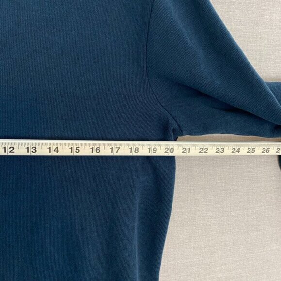 Denver Hayes Modern Fit Pull Over Sweater Sz Large Blue Stretchy Tight Knit - Picture 5 of 6